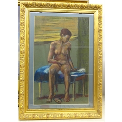 Christopher John Assheton-Stones (British 1947-1999): Nude Study of a Black Woman, pastel unsigned 53cm x 33cm