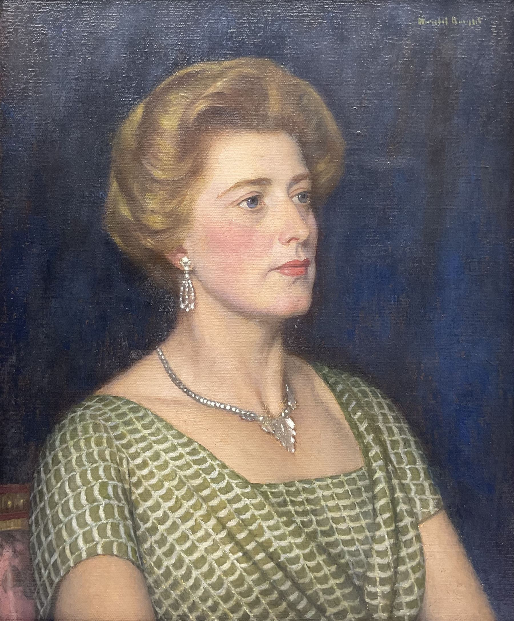 Harold Knight (Staithes Group 1874-1961): Portrait of Mrs Herma Levitt (neé Lang), oil on canvas signed, James Bourlet label verso 60cm x 50cm