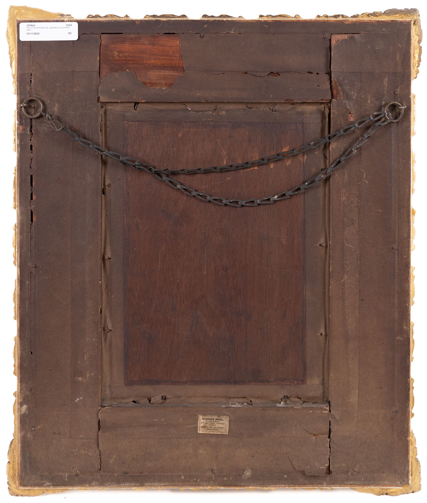 Continental School (20th Century): The Painter of Signs and Dutch Girls, pair overpainted prints on panel indistinctly signed 28cm x 20cm (2)