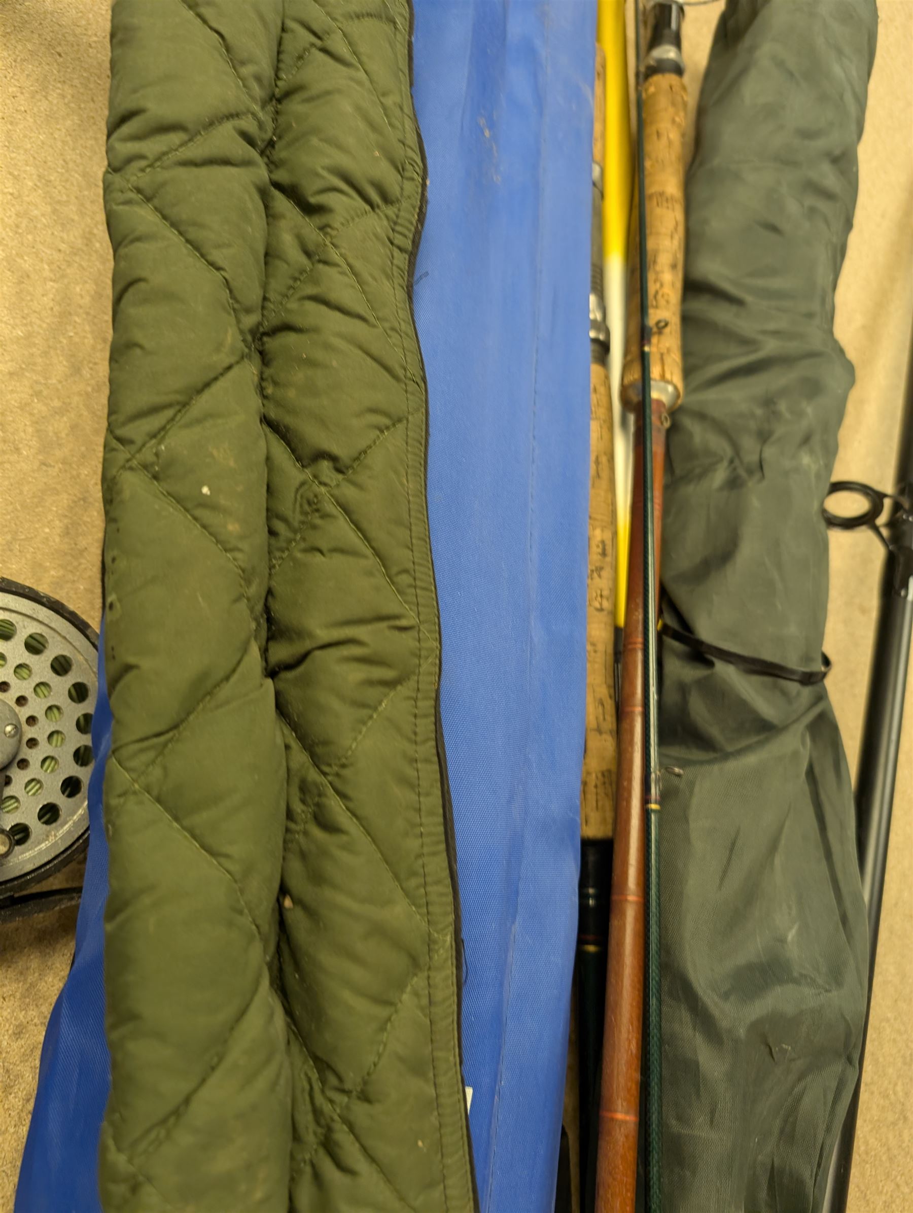 Fishing rods including Carson Elegance XI telescopic rod and a Maver Reality 10ft Match rod and reels including Selection Spin Pike, Matt Hayes Adventure Carp Reel and Shakespeare Omnix FD