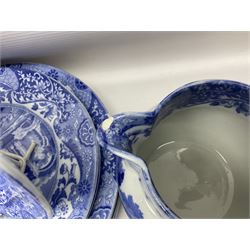 Copeland Spode Italian pattern tea and dinner wares, including hor d'oeuvres dish, tureen and cover, coffee pot, six coffee cans and saucers, etc, all with blue printed marks beneath (40)