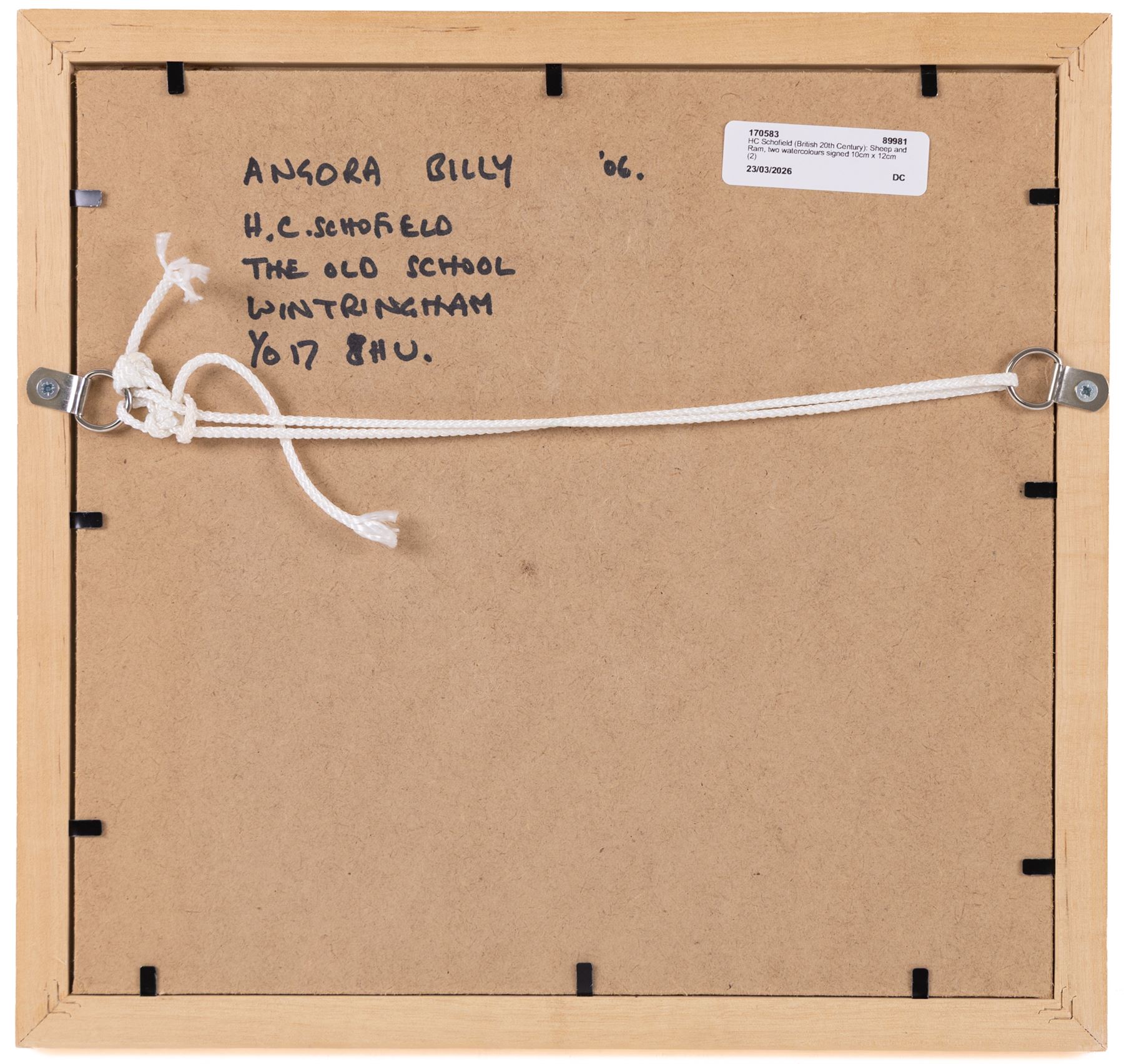 HC Schofield (British 20th Century): Sheep and Ram, two watercolours signed 10cm x 12cm (2)