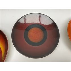 Poole Pottery The Planets, set of nine chargers 'The Planets, by Alan Clarke, comprising Mars, Mercury, Neptune, Venus, Uranus, Pluto, Jupiter, Saturn and Earth, all with original boxes and certificate, D27cm 