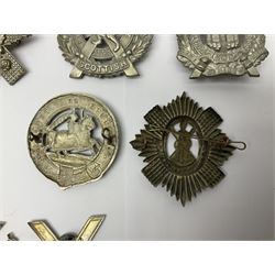 Nine Scottish glengarry badges - 6th Fifeshire Volunteer Battalion Black Watch, Lowland Regiment, Highland Regiment, Black Watch, Argyll & Sutherland Highlanders, Kings Own Scottish Borderers, Cameron Highlanders, The Royal Scots and London Scottish (9)