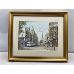 Don Micklethwaite (British 1936-): The Munttoren - Amsterdam, watercolour signed 34cm x 47cm