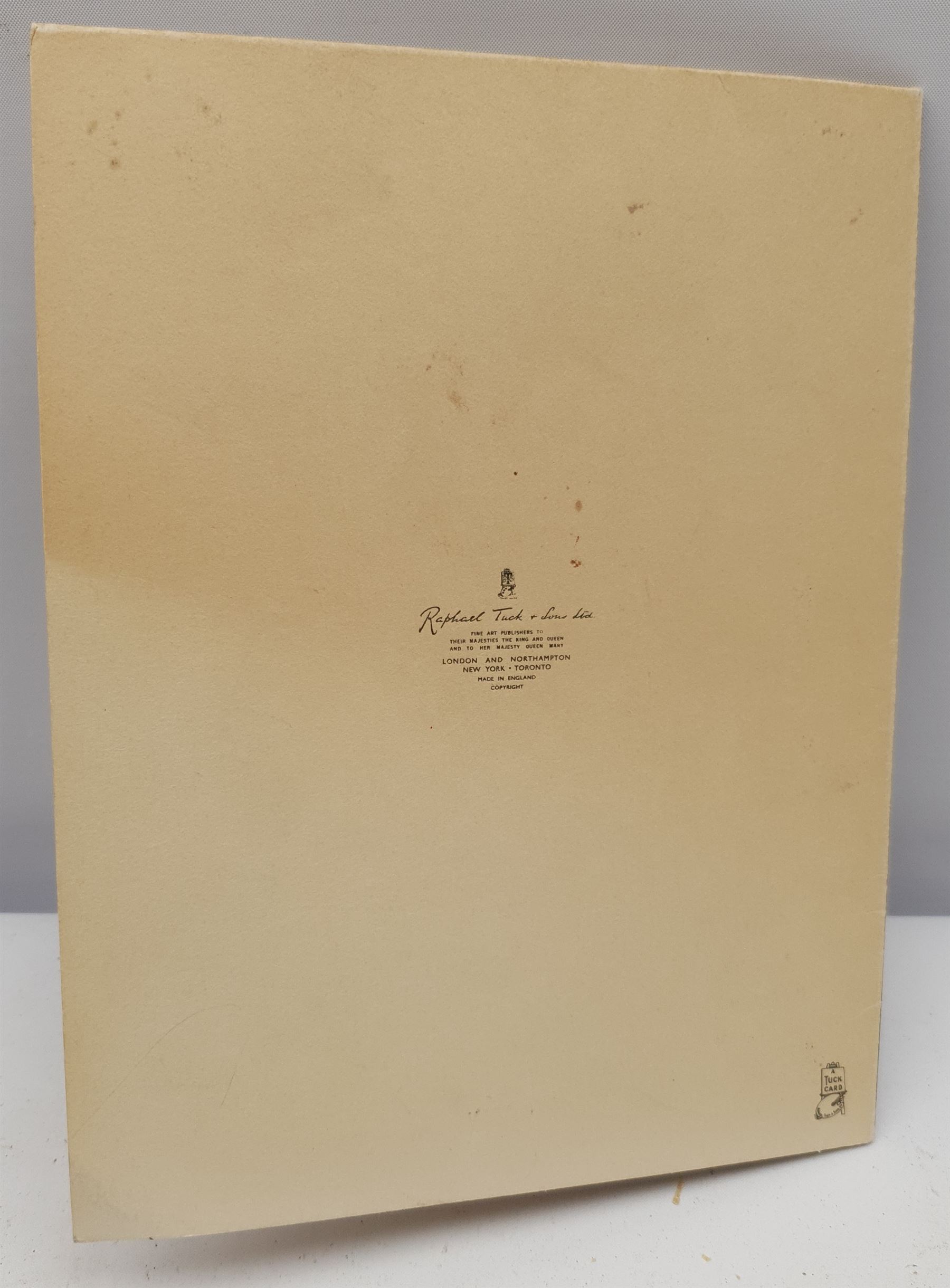 Frank Henry Mason (Staithes Group 1875-1965): 'Esperance Bay' - Steam Liner, crayon sketch signed with initials and titled 9cm x 14.5cm, attached inside a Tuck card depicting Big Ben
Provenance: from the estate of Christine Dexter and by descent from the artist's sister Eleanor Marie (Nellie)