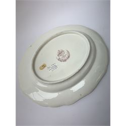 Chamberlain's Worcester shaped oval meat platter decorated in the Jabberwocky pattern, painted in kakiemon style with dragon and stylised flowers, the border conforming, with scrolls, flowers and foliage, printed mark verso, L30cm 