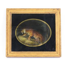 19th century reverse glass picture of a 