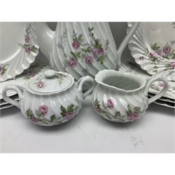 Limoges Haviland pattern coffee service for eight, comprising coffee pot, covered sucrier, milk jug, dessert plates, cups and saucers (27)