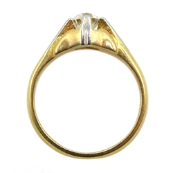 Gold gentleman's single stone diamond ring, stamped 18ct Plat, diamond approx 0.60 carat 