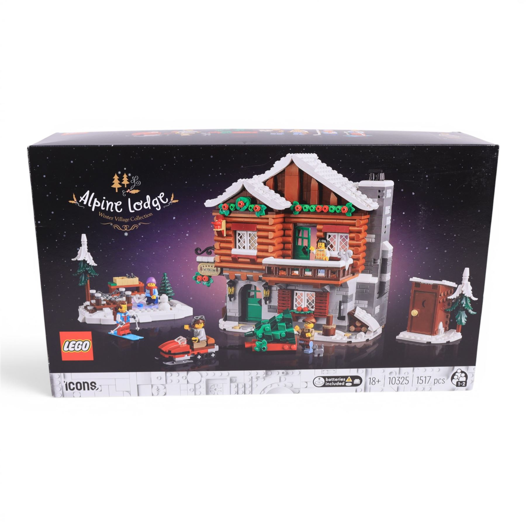 Two Lego Winter Village Collection sets, comprising Elf Club House no. 10275 and Alpine Lodge no. 10325, both boxed