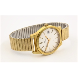  Omega Geneve gentleman's manual gold-plated wristwatch on expandable bracelet  