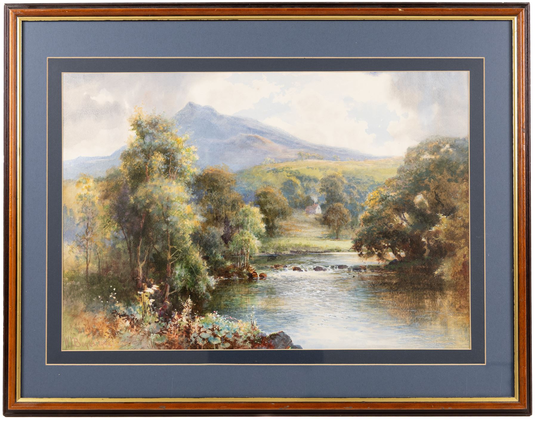 William Joseph Boyes (British 1871-1919): On the River Llugwy - North Wales, watercolour signed and dated 1902, titled verso; together with William Henry Earp (British 1831-1914): Loch Leven, watercolour signed, titled verso max 36.5cm x 34cm (2)