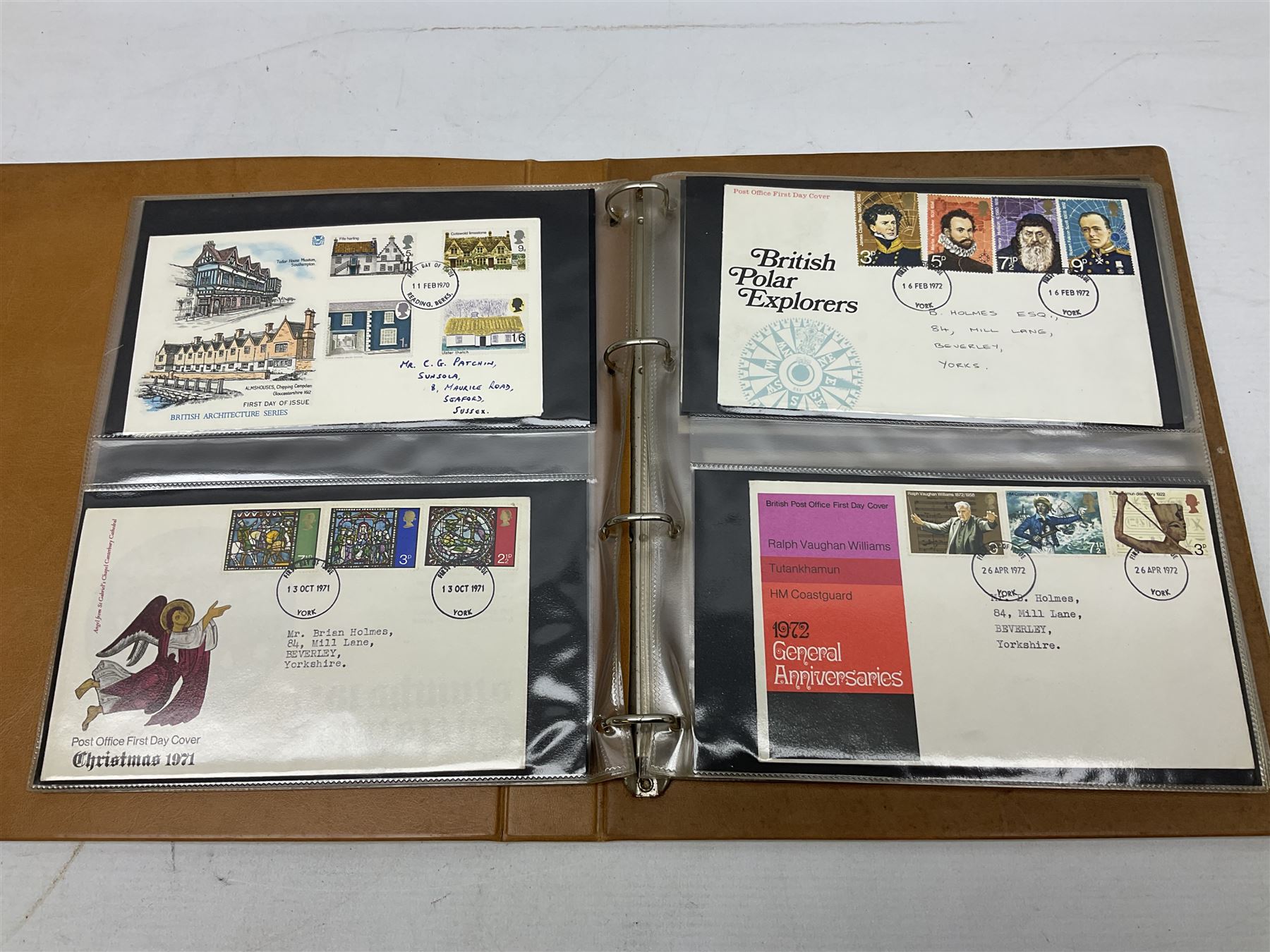 Royal Mail first day covers, mostly with special postmarks, housed in three ring binder folders