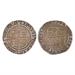 Charles I and Elizabeth I hammered silver shilling coins (2)
