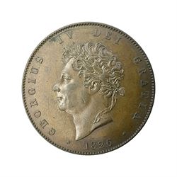 King George IV 1826 halfpenny coin