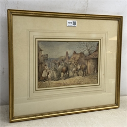 English School (19th century): Boxing Day Hunt - 'Scene during a Ride with the Brookside Harriers' Brighton, watercolour unsigned, inscribed and dated 'Friday Dec. 26th /51' verso 16.5cm x 24cm