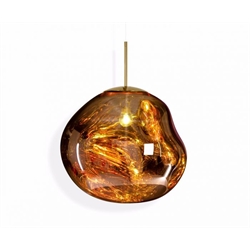  Tom Dixon large copper melt pendant light fitting, translucent when on and mirror-finish when off, no. MBA07EU, with RRP H48cm   