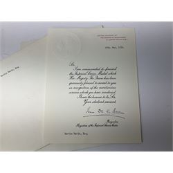 WW1 group of three medals comprising British War Medal and Victory Medal in issue box and Ceylon Volunteer Service Medal awarded to 10288 Pte. M. Smith R. Fus.; together with a later awarded WW2 Defence Medal in modern box with slip; and his QEII Imperial Service Medal in case and box with certificate dated 1959