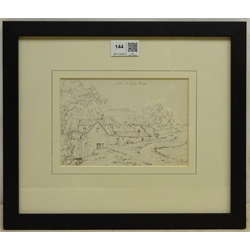 John Bird (British 1768-1829): 'Mill at Egton Bridge', pen and ink titled 12cm x 17.5cm
Provenance: exh. T B & R Jordan Fine Art Specialists Stockton on Tees 'Collection of original drawings of the North Yorkshire Moors area dated between 1800 and 1826