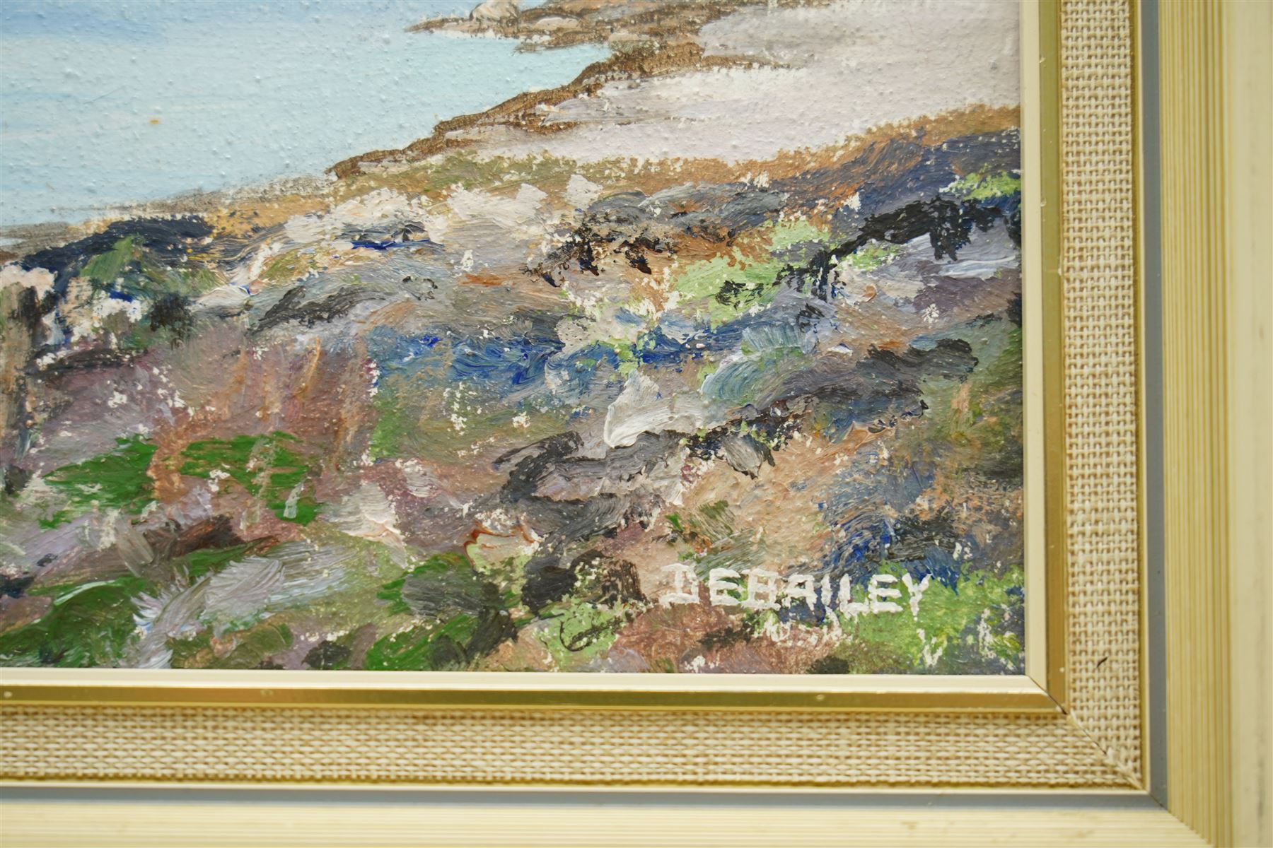DE Bailey (Scottish 20th century): 'The Cuillins from Elgol Skye', oil on board signed 19cm x 27cm; William Russell (Scottish 20th century): 'Rhum Eigg', oil on board signed 16cm x 25cm (2)