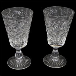 Stuart Crystal Mansfield pattern drinking glasses, including hock glasses, sherry glasses and wine glasses, together with a matching water jug (42)