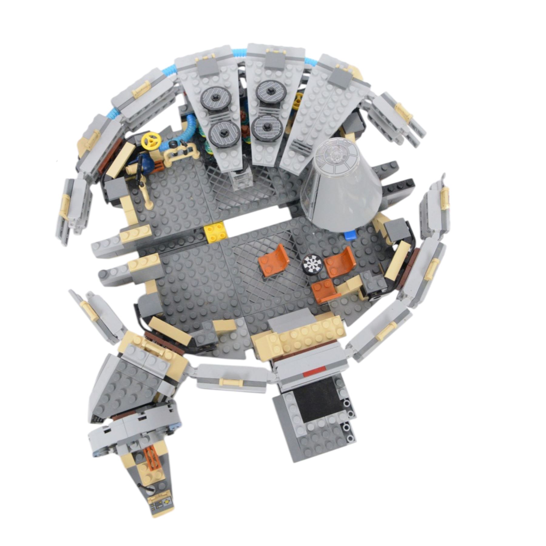 Collection of partially built Lego Star Wars models, including Motorized Walking AT-AT no. 10178, Hyena Droid Bomber no.8016, Emperor Palpatines Shuttle no. 8096, Jabbas Palace no. 4480 and Millennium Falcon no. 4504, etc together with a quantity of Lego Star Wars minifigures, loose parts and instruction booklets for Lego Star Wars sets