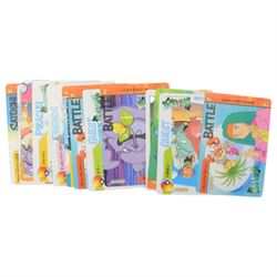 Collection of Pokemon TGC trading cards, including two WB First Movie Black Star promo cards Pikachu no. 4 and Dragonite no. 5, two Ancient Mew Black Star holo promo cards, Gym Challenge Giovanni's Persian 8/132 holo and a small collection WOTC, Neo Discovery and Neo Genesis cards, together with thirty four Bandai Carddass Pokemon cards, including prism Charizard no. 186 and Pokemon Topps cards including holo examples 