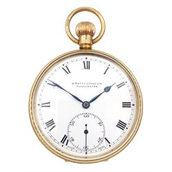 Early 20th century 9ct gold open face Swiss lever presentation pocket watch, retailed by W. Batty & Sons Ltd the inner dust cover engraved, case by Eclipse Watch Company, Birmingham 1925, in original velvet and silk lined case