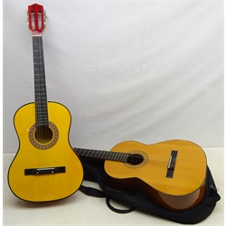  Spanish Admira 'Almeria' acoustic guitar, another Spanish acoustic guitar and soft case  