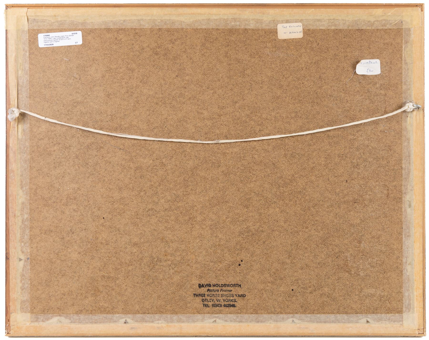 Ebenezer John Woods (Jack) Prior (British 1914-1988): 'The Estuary Near Arnside' and 'Flowerdale Bay -Gairloch Wester Ross', two watercolours signed, titled verso 18.5cm x 27.5cm; together with a signed print (3)