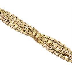 9ct gold fancy twist link bracelet, London import marks 1983