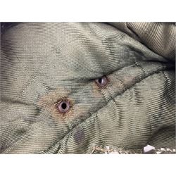 WWII German M43 field cap with 'SS' cloth badge and mountain trooper's edelweiss metal badge