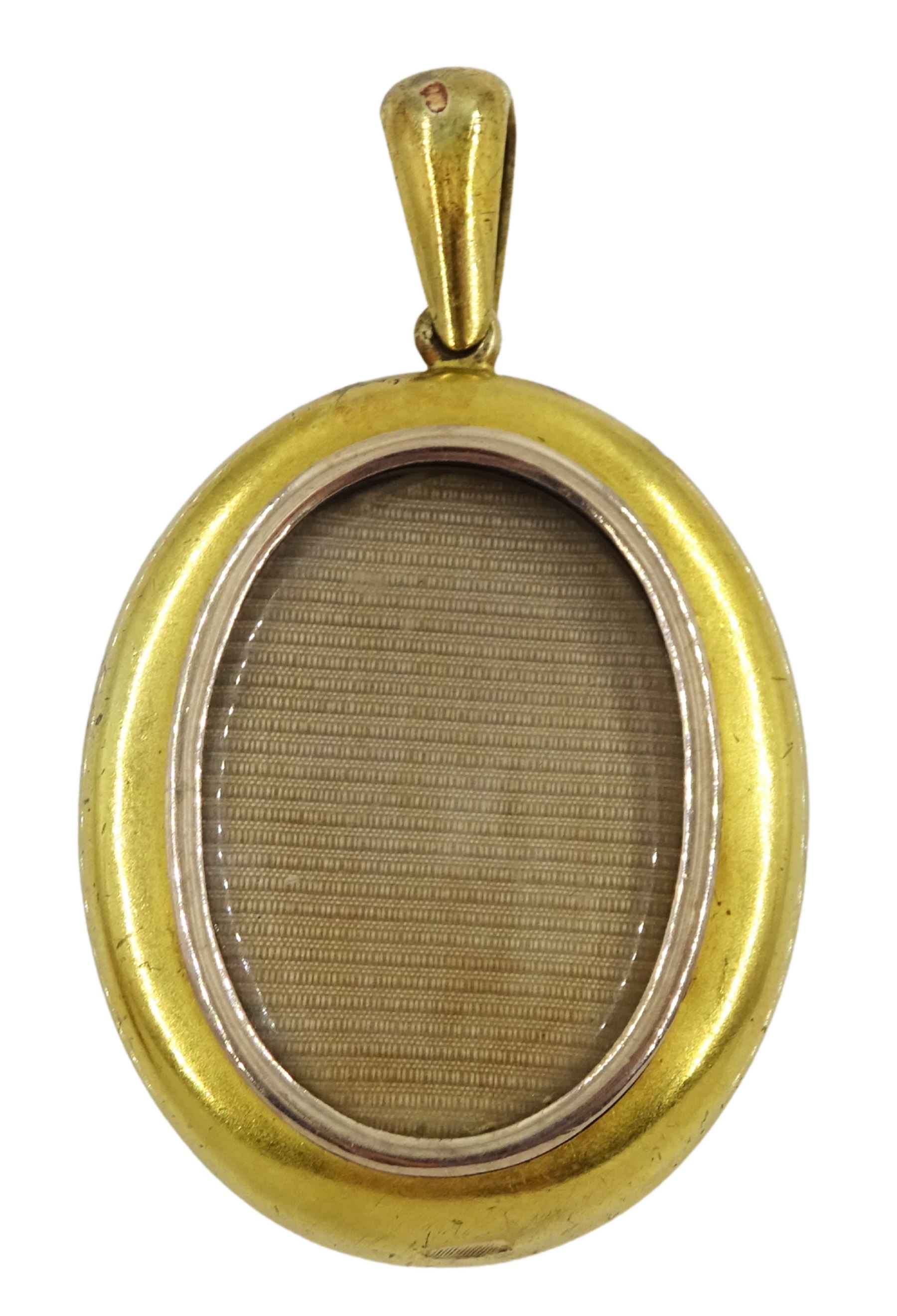 Victorian gold mourning pendant, black enamel plaque with applied gold, pearl and turquoise flower decoration