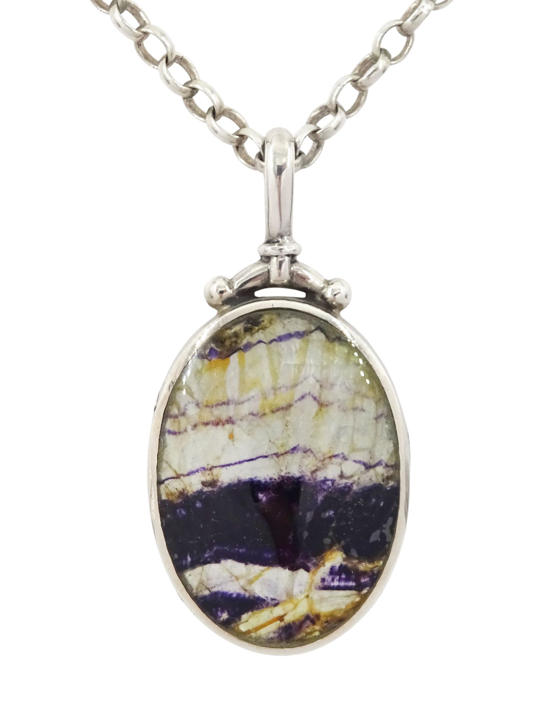 Silver blue john double sided pendant by David Scott Walker