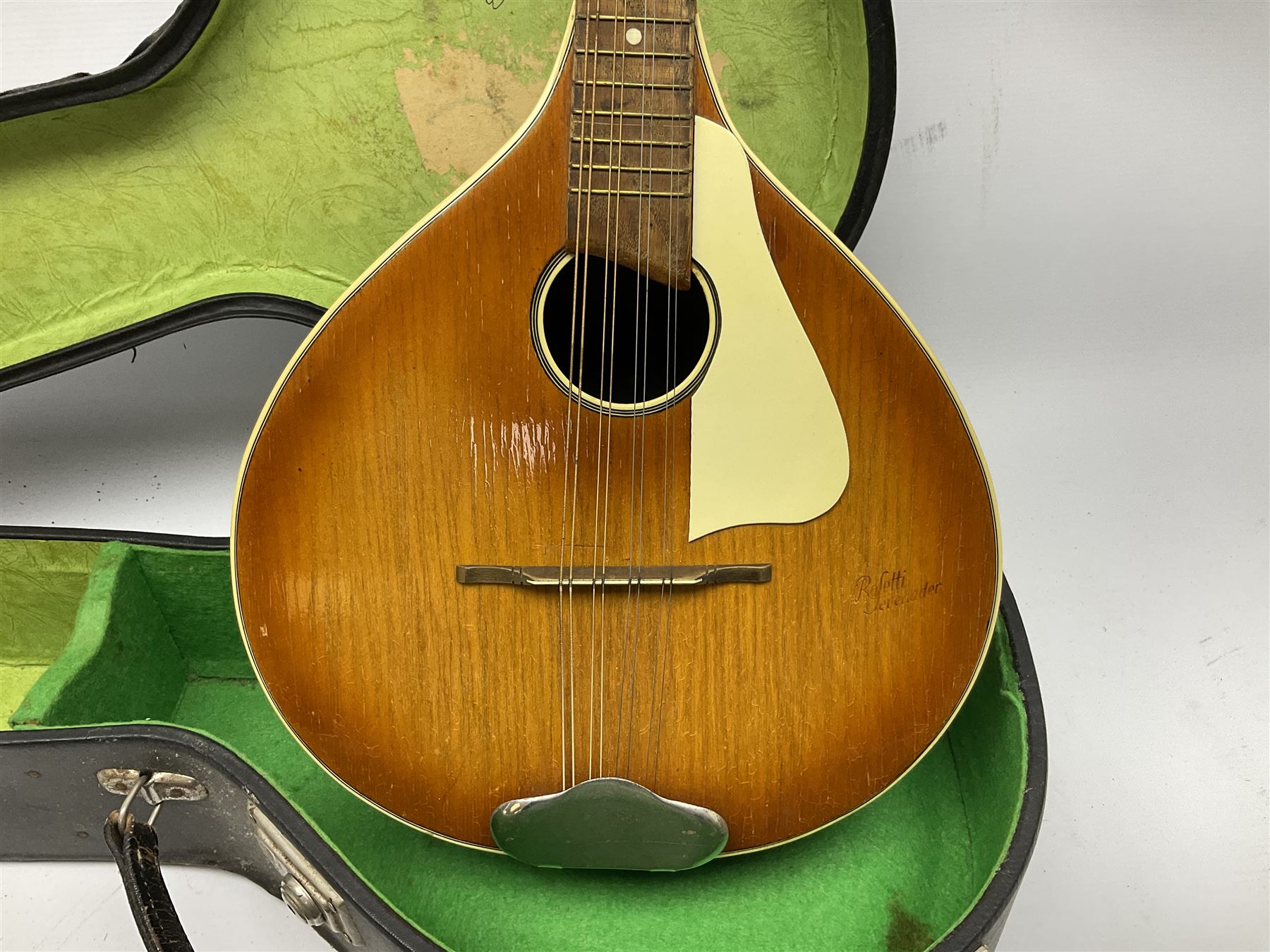 Rosetti Serenader eight-string mandolin with slightly bowed segmented maple back and ribs and ivorine mounts L62cm; in carrying case