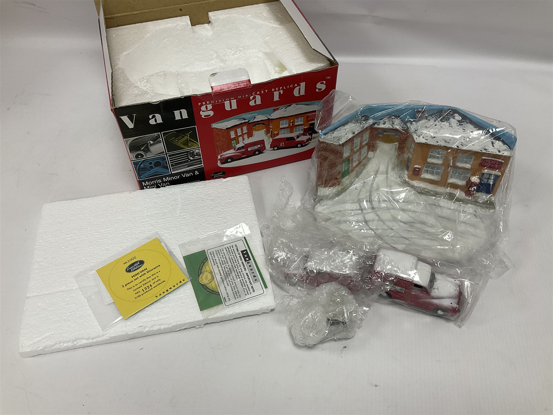 Lledo Vanguards - five 1:43 scale diorama sets comprising CD1002, PD1002, PD2002, RD 3002 and GD1002; with further Corgi 05508 Mini 7 racing club diorama set; all boxed (6)