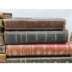 Twenty-seven 19th century leather bound books including The History of Napoleon Edited by R.H. Horne.1841; The Great Diamonds of the World by Edwin W. Streeter. 1882 Second edition; works by Voltaire; etc (27)