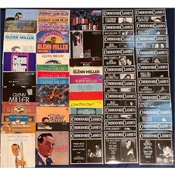 Mostly Jazz vinyl records including, 'Marvelous Miller Moods Glenn Miller Army Air Force Band', 'The Best of Glenn Miller', various other Glenn Miller, 'The Ink Spots Memories of You', 'Hamp's Big Band' etc, approximately 120 and a small number of singles