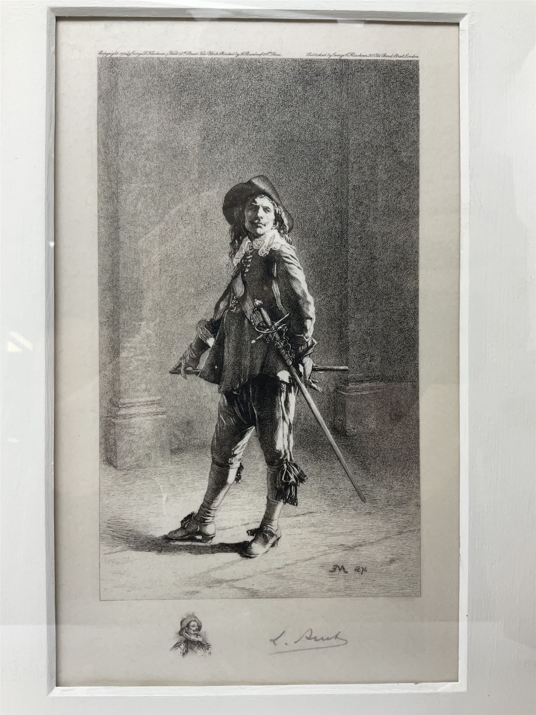 Three L Ruet etchings, together with two volumes of The Life and Times of Queen Victoria by Wilson 