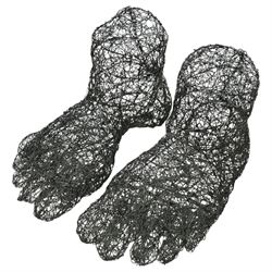 Sophie Olivier (French 1978-): Feet, pair of woven metal sculptures painted and varnished ...