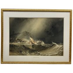 Henry Barlow Carter (British 1804-1868): Fishing Smack returning to Scarborough Harbour in Stormy Weather, watercolour with scratching out unsigned 50cm x 71cm 
Provenance: private collection, purchased David Duggleby Ltd 9th December 2013 Lot 104; with James Starkey Fine Art, Beverley, label verso