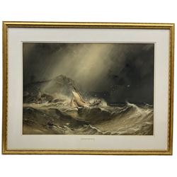 Henry Barlow Carter (British 1804-1868): Fishing Smack returning to Scarborough Harbour in Stormy Weather, watercolour with scratching out unsigned 50cm x 71cm 
Provenance: private collection, purchased David Duggleby Ltd 9th December 2013 Lot 104; with James Starkey Fine Art, Beverley, label verso