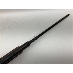 .22 air rifle with break barrel action and 48cm barrel; no visible maker but marked 'Foreign' No.55951; fitted with 4x20 telescopic sight L109cm overall