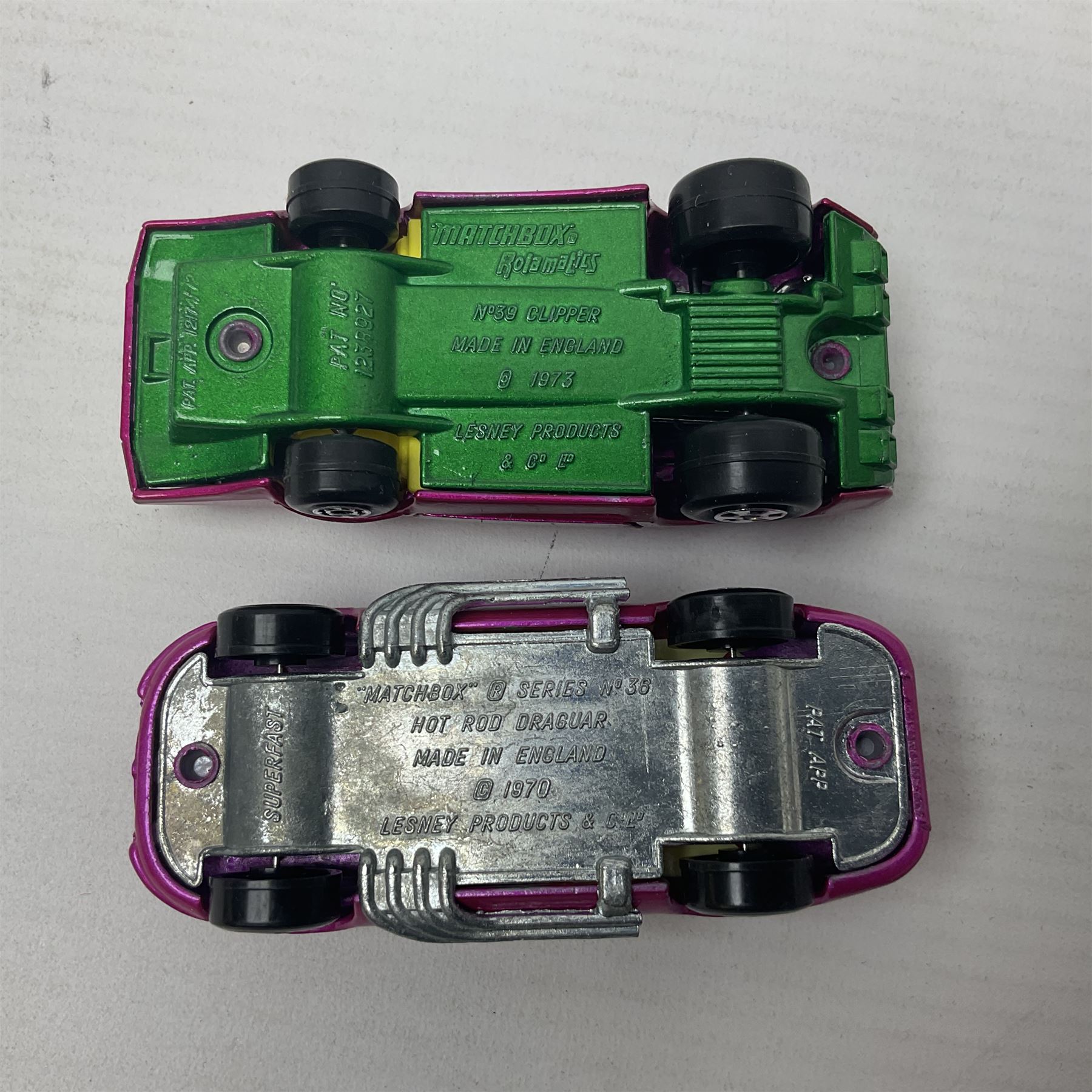 Matchbox 1-75 Series ex-shop stock - eight models comprising 30d Beach Buggy, 32d Maserati Bora, 34d Formula 1 Racing Car, 36d Hot Rod Draguar, 39d Clipper, 40d Vauxhall Gildsman, 41d Siva Spyder and 43d Dragon Wheels; all boxed (8)