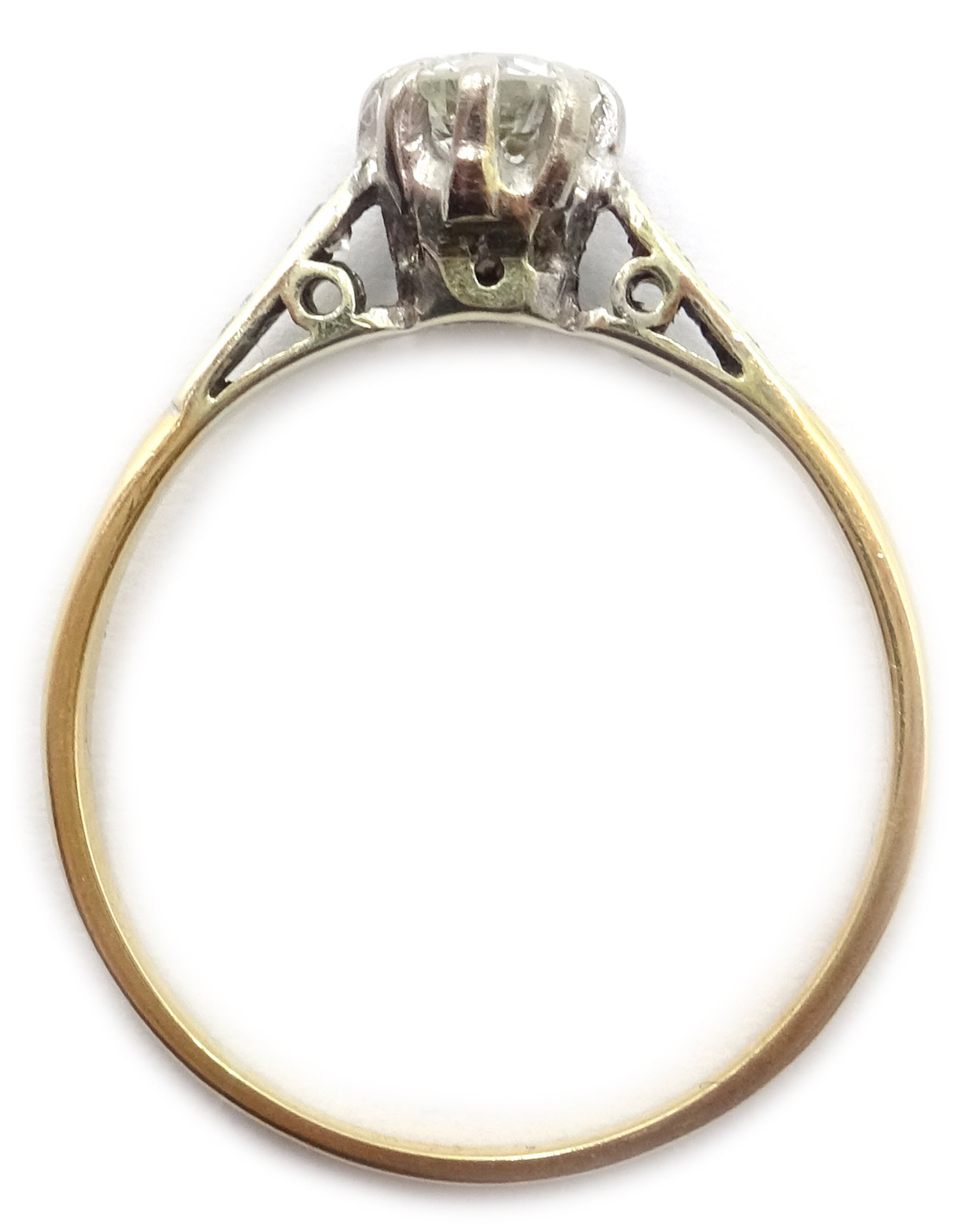 18ct gold diamond solitaire ring with diamond shoulders - Jewellery ...
