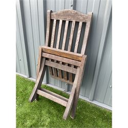 Britannic Teak solid hardwood folding chairs (9) - THIS LOT IS TO BE COLLECTED BY APPOINTMENT FROM DUGGLEBY STORAGE, GREAT HILL, EASTFIELD, SCARBOROUGH, YO11 3TX