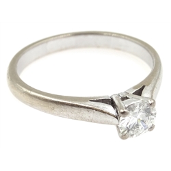  White gold single stone diamond ring, hallmarked 18ct, approx 0.4 carat  