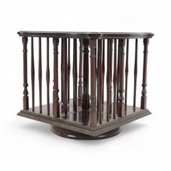 Late 19th century mahogany table top revolving bookcase, H33cm