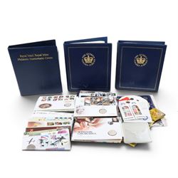 Approximately 104 Royal Mail Royal Mint coin or medallion covers, housed in an official Ro...
